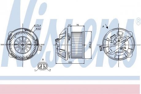 Вентилятор кабіни кондиц. NISSENS 87065