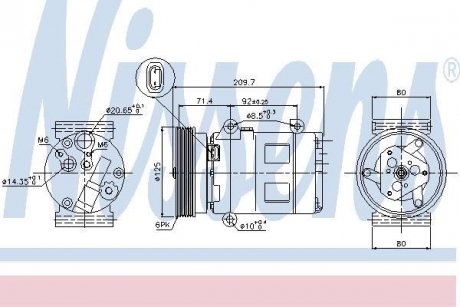 Компрессор кондиционера NISSENS 89072