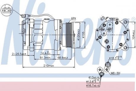 Компрессор кондиционера NISSENS 89088