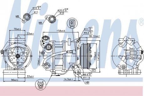 Компрессор кондиционера NISSENS 89350