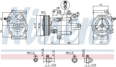 Компрессор кондиционера CITROEN NISSENS 89399