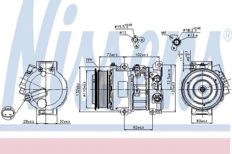 Компрессор кондиционераAURIS 07-.. NISSENS 89516