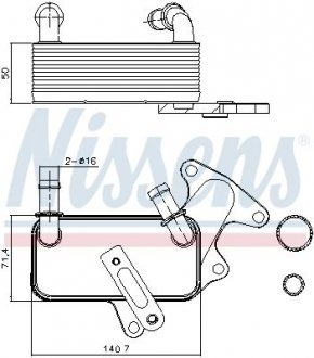 Радиатор масляный VW GOLF VII/JETTA 1,8TSI 12- NISSENS 91129