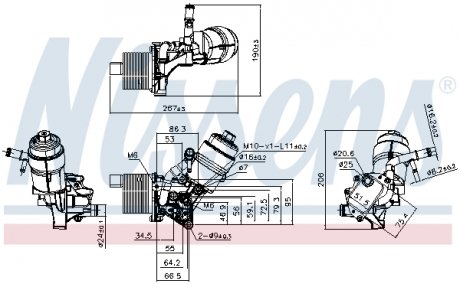 Радиатор масляный OPEL ASTRA J 10-/ADAM 13- NISSENS 91161 (фото 1)