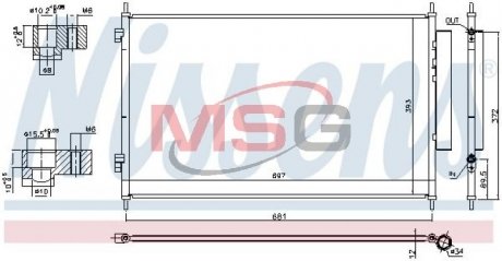 Радіатор кондиціонера NISSENS 940811