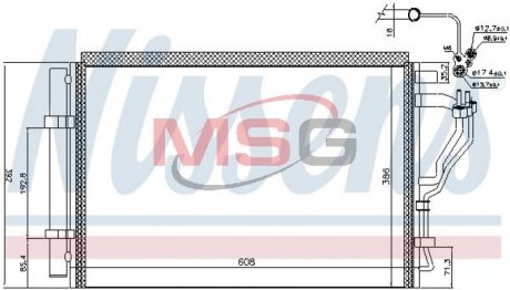 Радиатор кондиционера HYUNDAI ELANTRA (MD/UD) (10-) 1.6 (выр-во) NISSENS 941126 (фото 1)