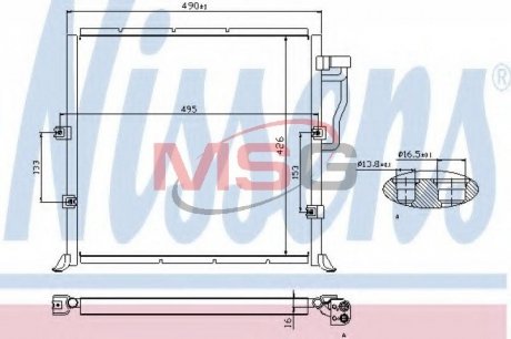 Конденсатор кондиціонера BMW 3 E36 (90-) NISSENS 94157 (фото 1)