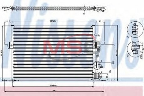 Конденсатор кондиционера FORD (выр-во) NISSENS 94308 (фото 1)