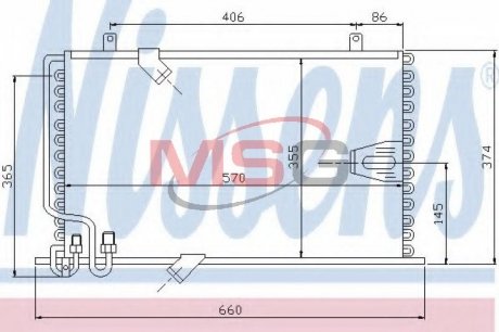 Конденсатор кондиционера BMW 5 E34 (88-) 525 tds (выр-во) NISSENS 94408 (фото 1)