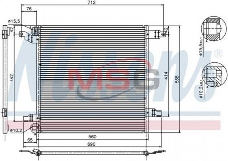 Конденсатор кондиционера ML-CLASS W 163 (98-) (выр-во) NISSENS 94568