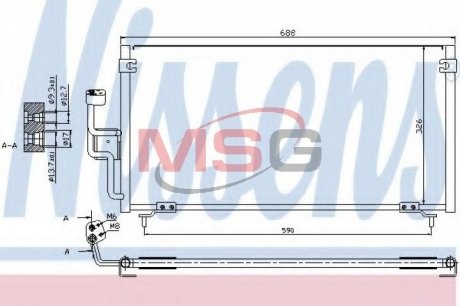 Радіатор кондиціонера NISSENS 94702