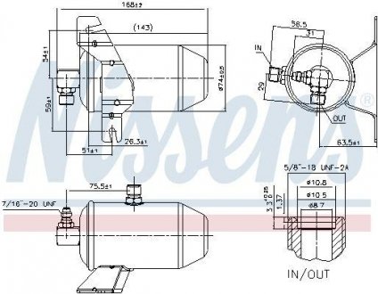 Осушитель кондиционера NISSENS 95104 (фото 1)