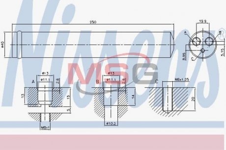 Осушитель воздуха C1,5,8 P107,407 AYGO NISSENS 95522