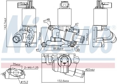 Клапан рециркуляции ВГ (EGR) NISSENS 98196