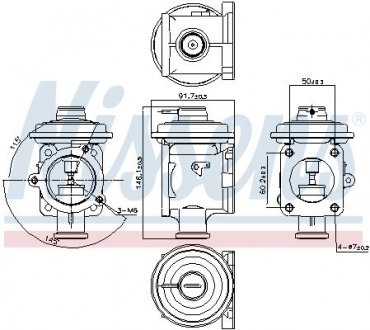 Клапан рециркуляціі ВГ (EGR) NISSENS 98219