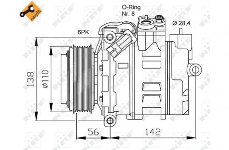 Компрессор кондиционера NRF 32178