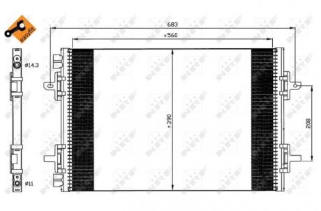 Радіатор кондиціонера NRF 35634