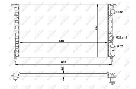 Радіатор, охолодження двигуна NRF 507465