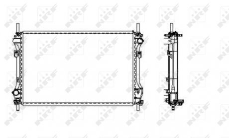 Радіатор охолодження (-AC) Ford Transit 2,4TDCi 00-06 NRF 509696 (фото 1)