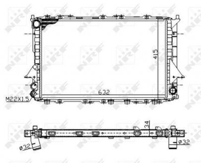 Радіатор Audi 100, A6 (МКПП) 91-94 NRF 51320A (фото 1)