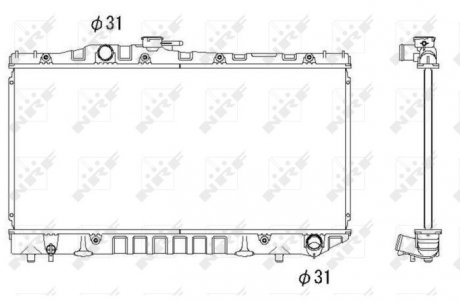 Радиатор, охлаждение двигателя NRF 516712