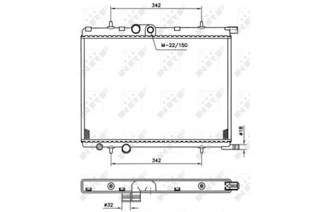 Радиатор, охлаждение двигателя NRF 519524