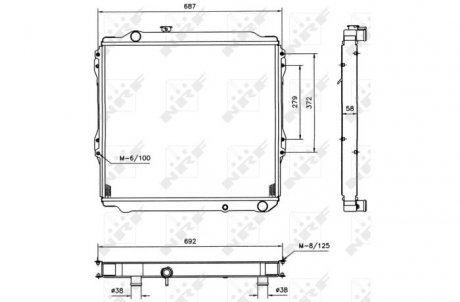 Радиатор, охлаждение двигателя NRF 52088