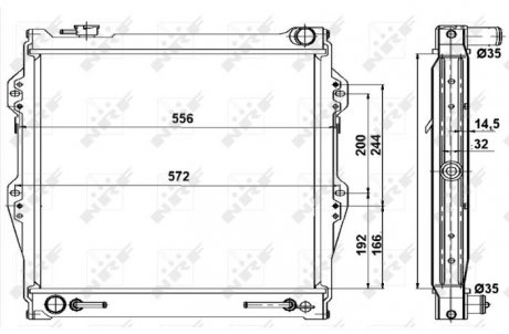 Радиатор, охлаждение двигателя NRF 52091
