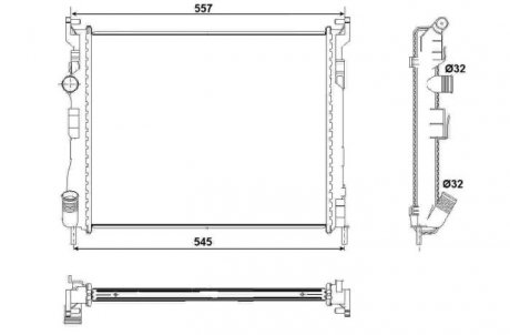 Радиатор, охлаждение двигателя NRF 53032
