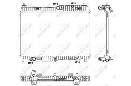 Радиатор, охлаждение двигателя NRF 53043