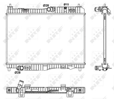 Радіатор охолодження FORD B-MAX, ECOSPORT, FIESTA VI, TOURNEO COURIER, TRANSIT COURIER 1.4D-1.6D 06.08- NRF 53044