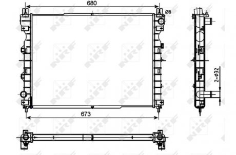 Радиатор, охлаждение двигателя NRF 53096