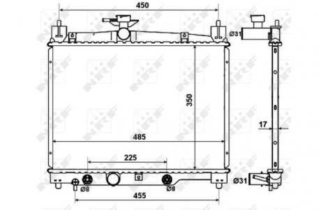 Радиатор, охлаждение двигателя NRF 53599