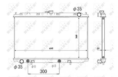 Радиатор, охлаждение двигателя NRF 53695
