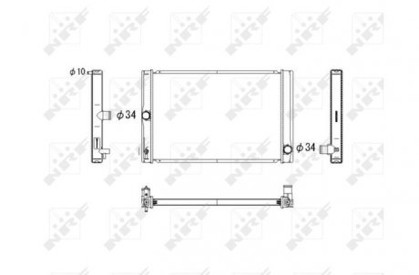 Радиатор, охлаждение двигателя NRF 53764