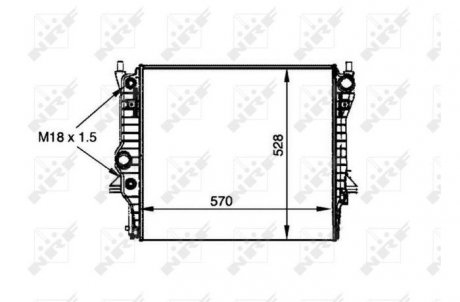 Радиатор, охлаждение двигателя NRF 53805