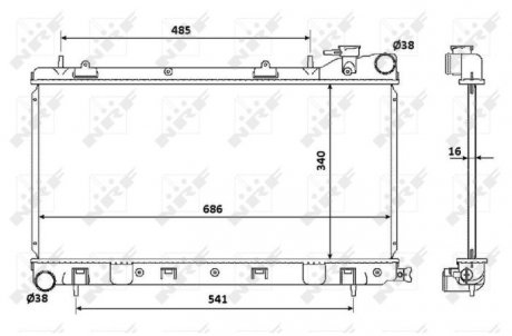 Радиатор, охлаждение двигателя NRF 53815
