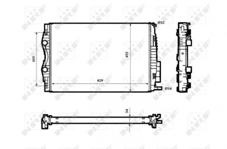Радиатор, охлаждение двигателя NRF 53843
