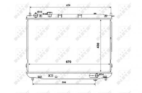 Радиатор, охлаждение двигателя NRF 53847
