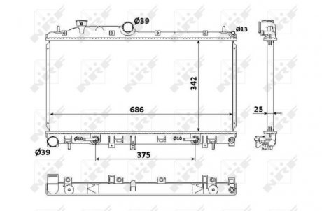 Радиатор Subaru Forester, 2,5, 07- NRF 53886