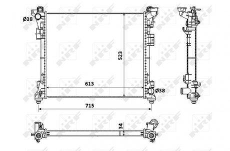 Радиатор, охлаждение двигателя NRF 53900