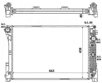 Радіатор охолодження Mercedes-benz DB E212 2.2 OM651 NRF 53968