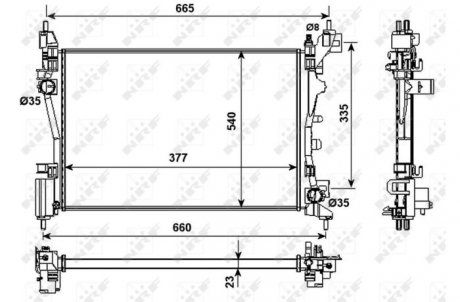 Радиатор, охлаждение двигателя NRF 53981