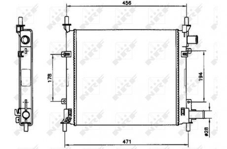 Радиатор, охлаждение двигателя NRF 54601