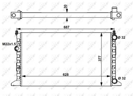 Радиатор, охлаждение двигателя NRF 54657