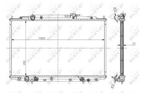 Радиатор, охлаждение двигателя NRF 56051