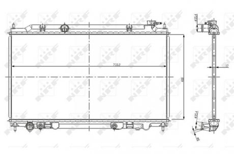 Радиатор, охлаждение двигателя NRF 56080