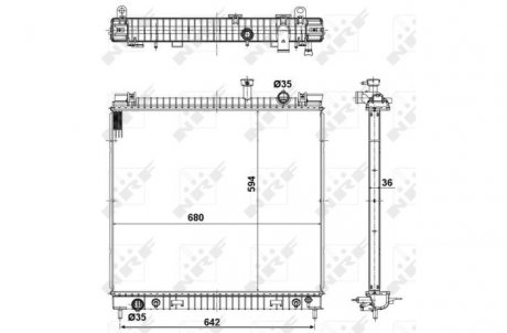 Радиатор, охлаждение двигателя NRF 56082