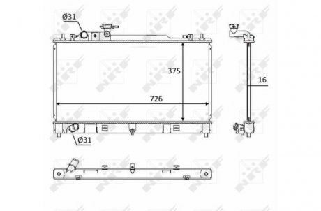 Радиатор, охлаждение двигателя NRF 58393