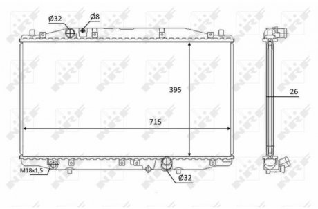 Радиатор, охлаждение двигателя NRF 58452